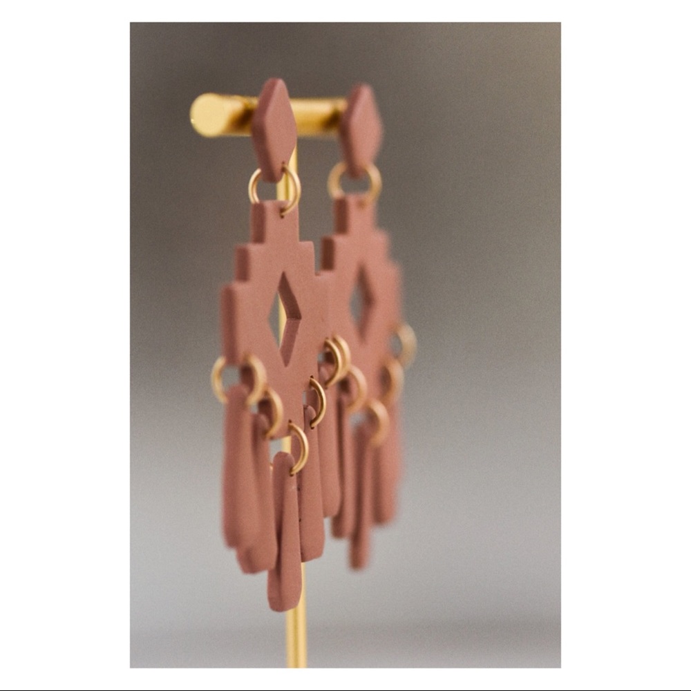 Polymer clay Aztec design earrings